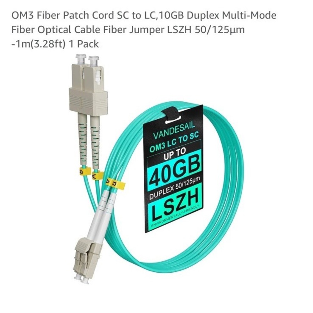 New OM3 Fiber Optical Cable Jumper Patch Cord SC To LC 10 GB Duplex‎ Multi Mode